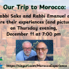 Rabbis Emanuel & Saks Review their Trip to Morocco
